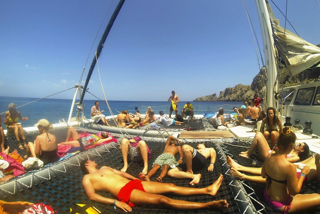 auf dem Boot relaxen