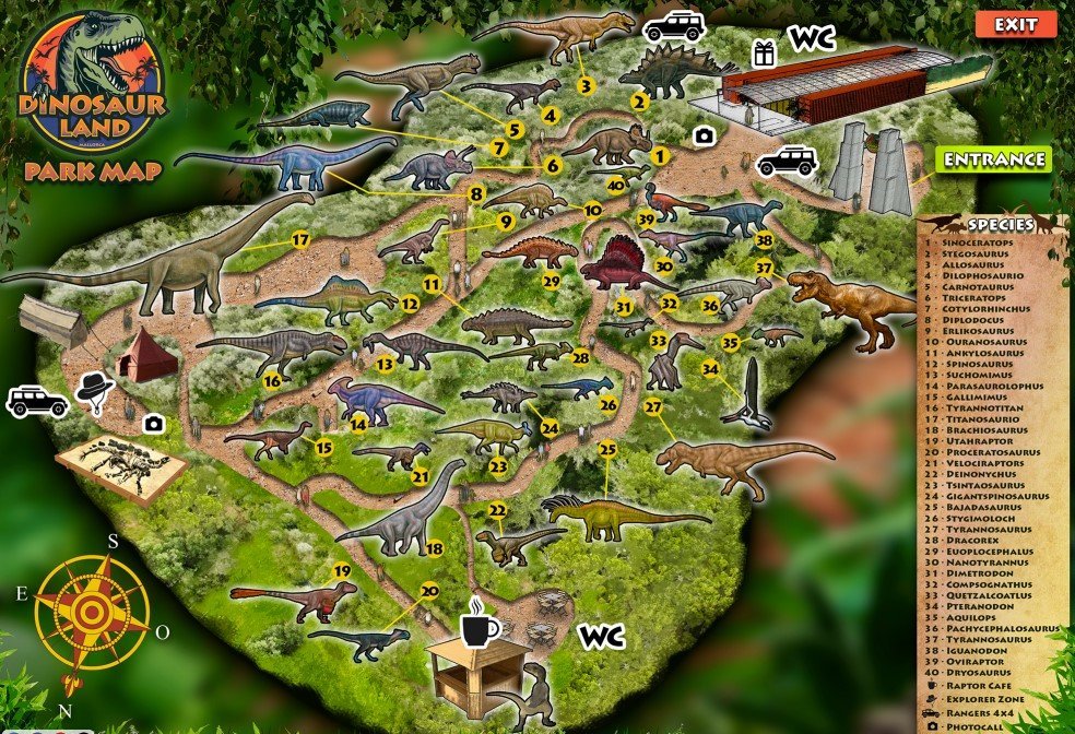 Lageplan des Parks