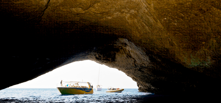 Stopp in der Blaue Grotte Cabrera