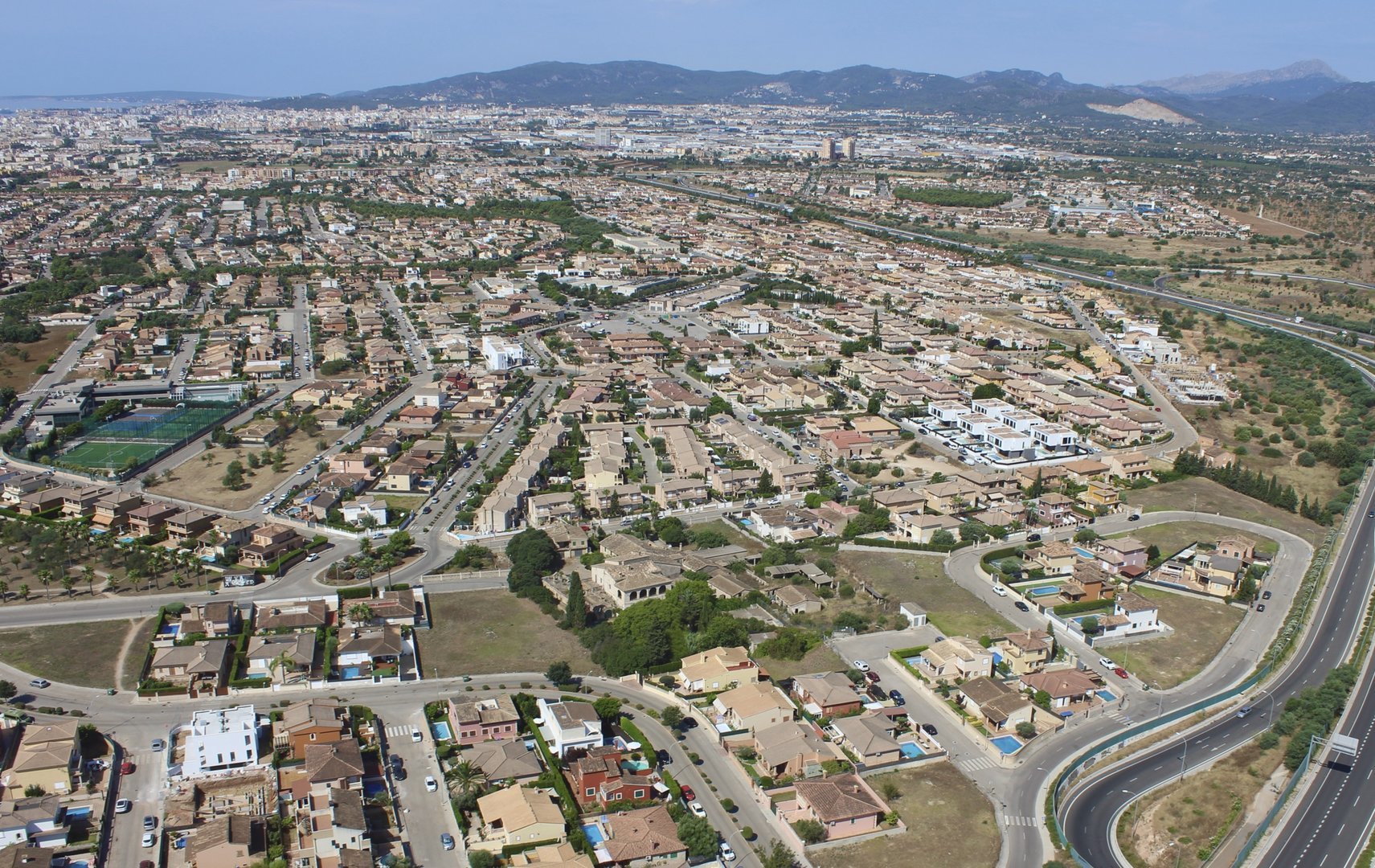 Sonnenuntergang im Helikopter auf Mallorca
