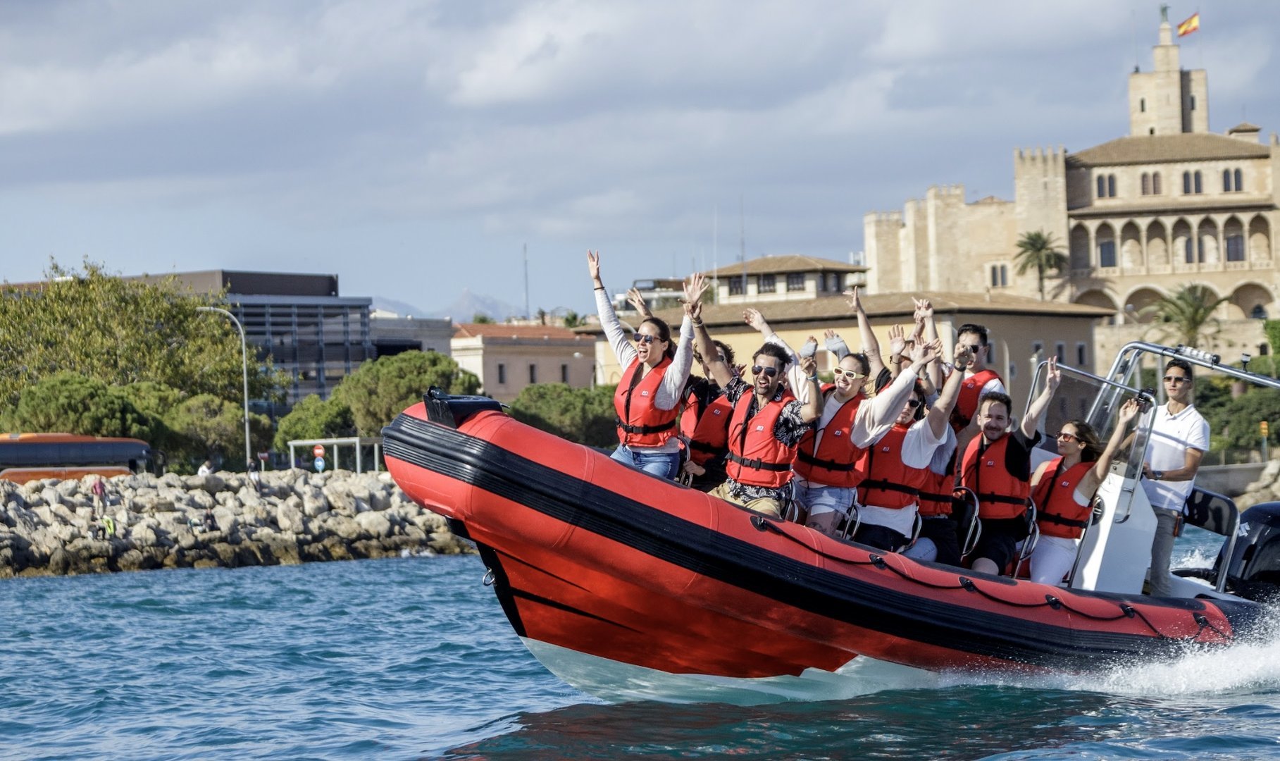 Speed boat beim Marivent Palast