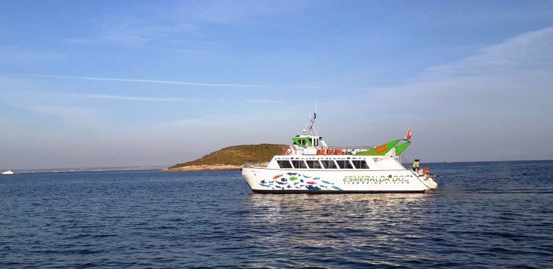 barco navegando hacia Palma