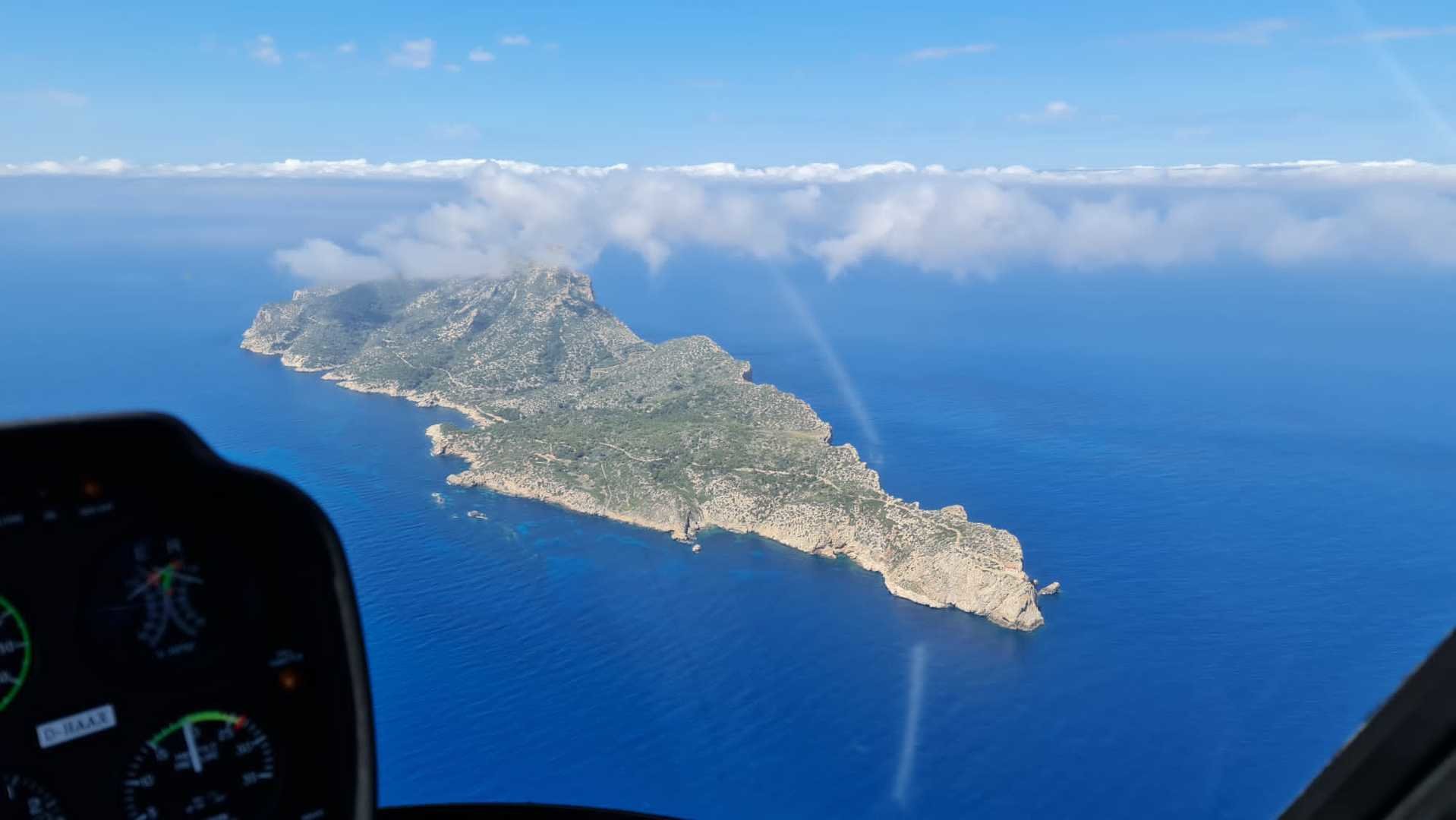 isla dragonera desde el aire