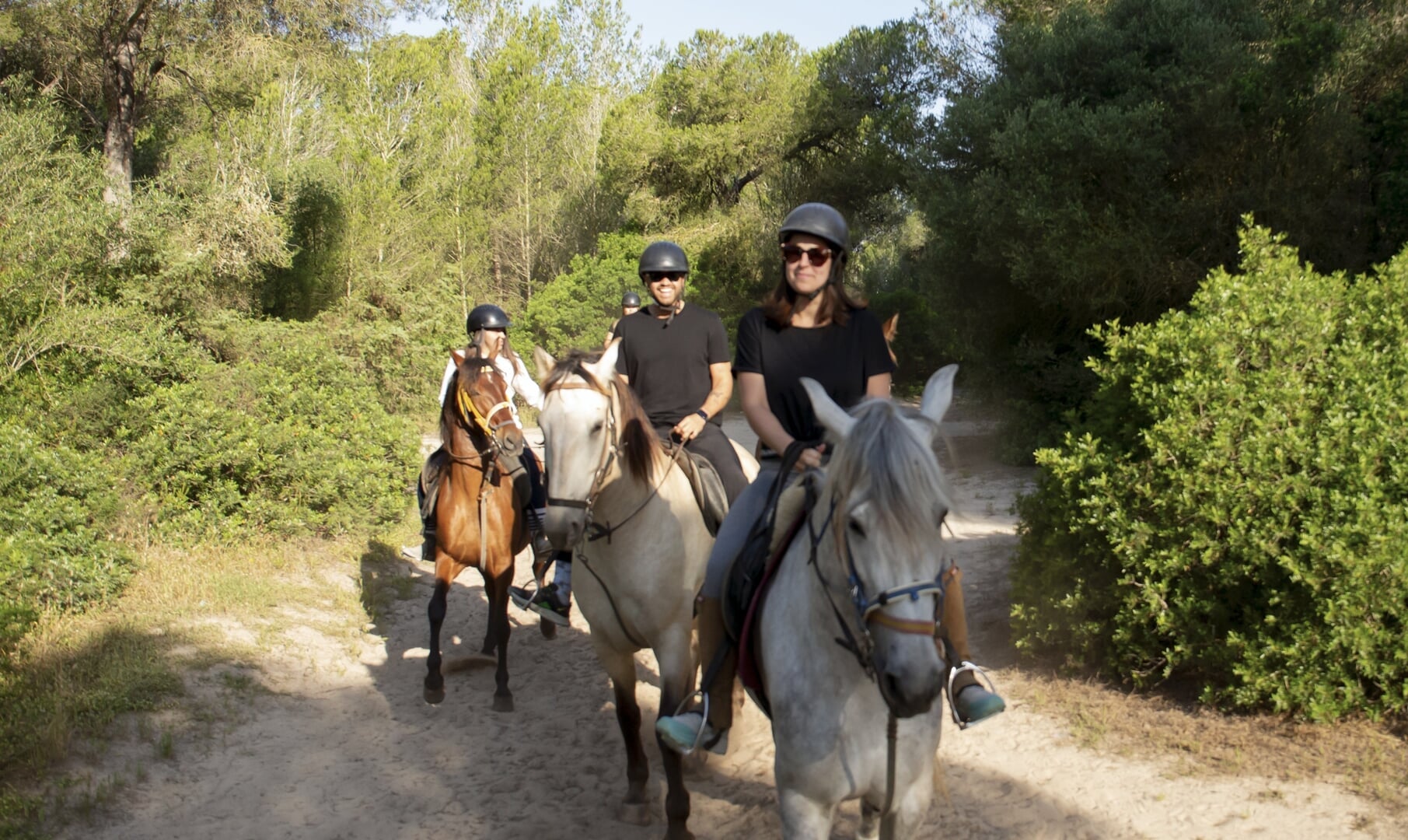 ruta a caballo por el bosque