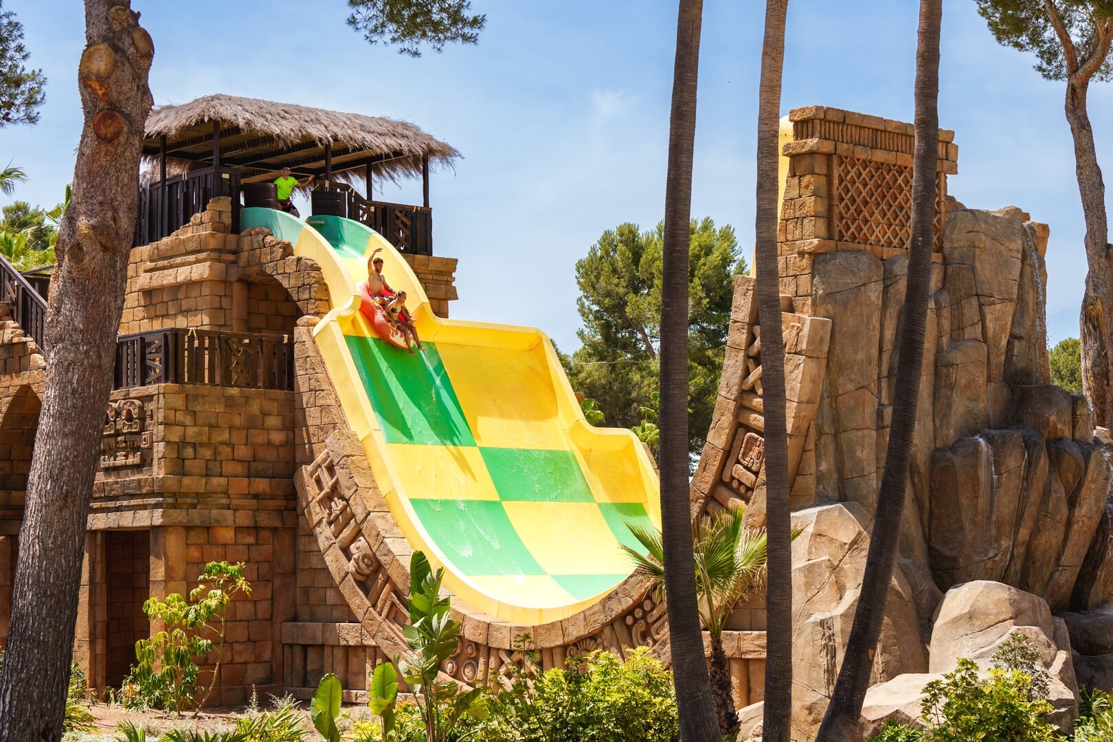 sunbathing in aqualand relax area