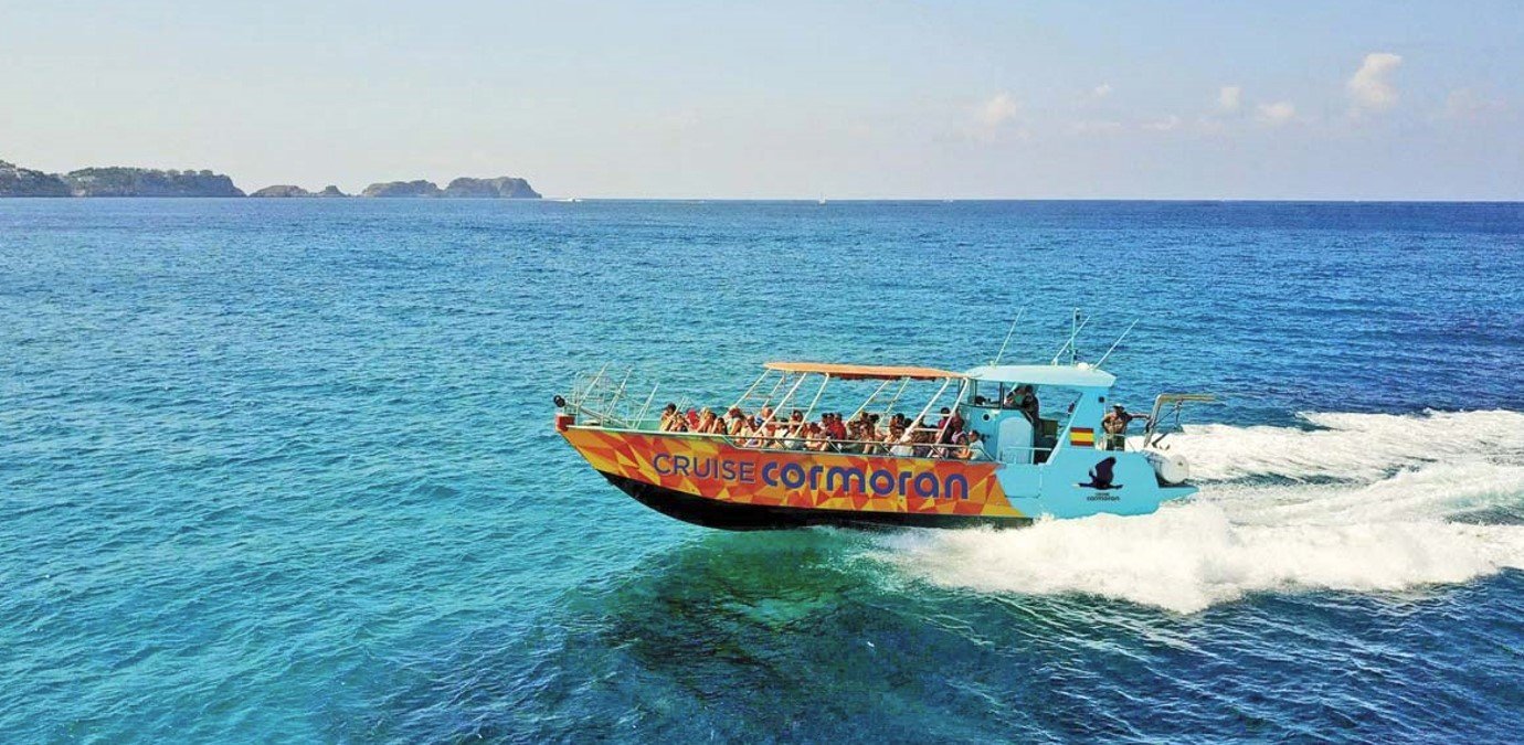 sailing to Cabrera on the boat