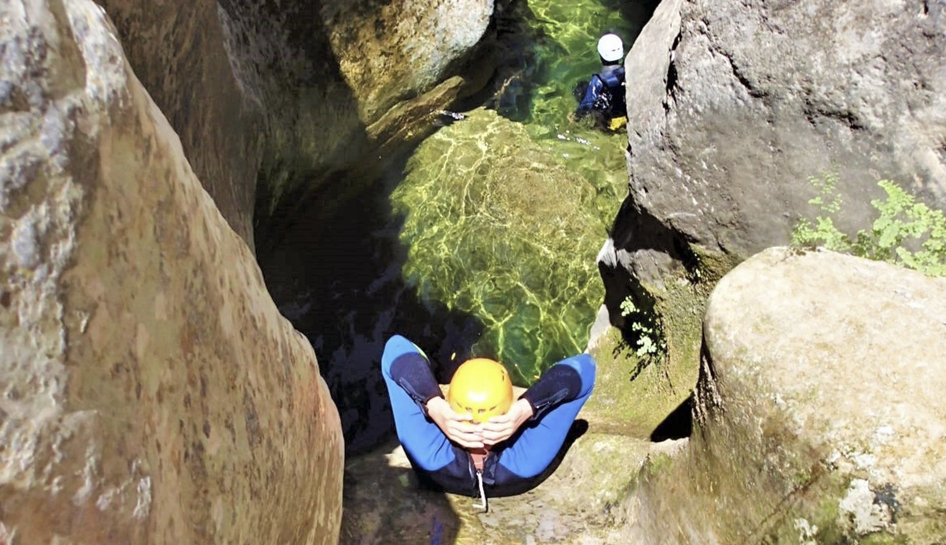 Descending a ravine in Mallorca