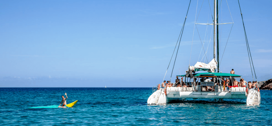 water float by the catamaran
