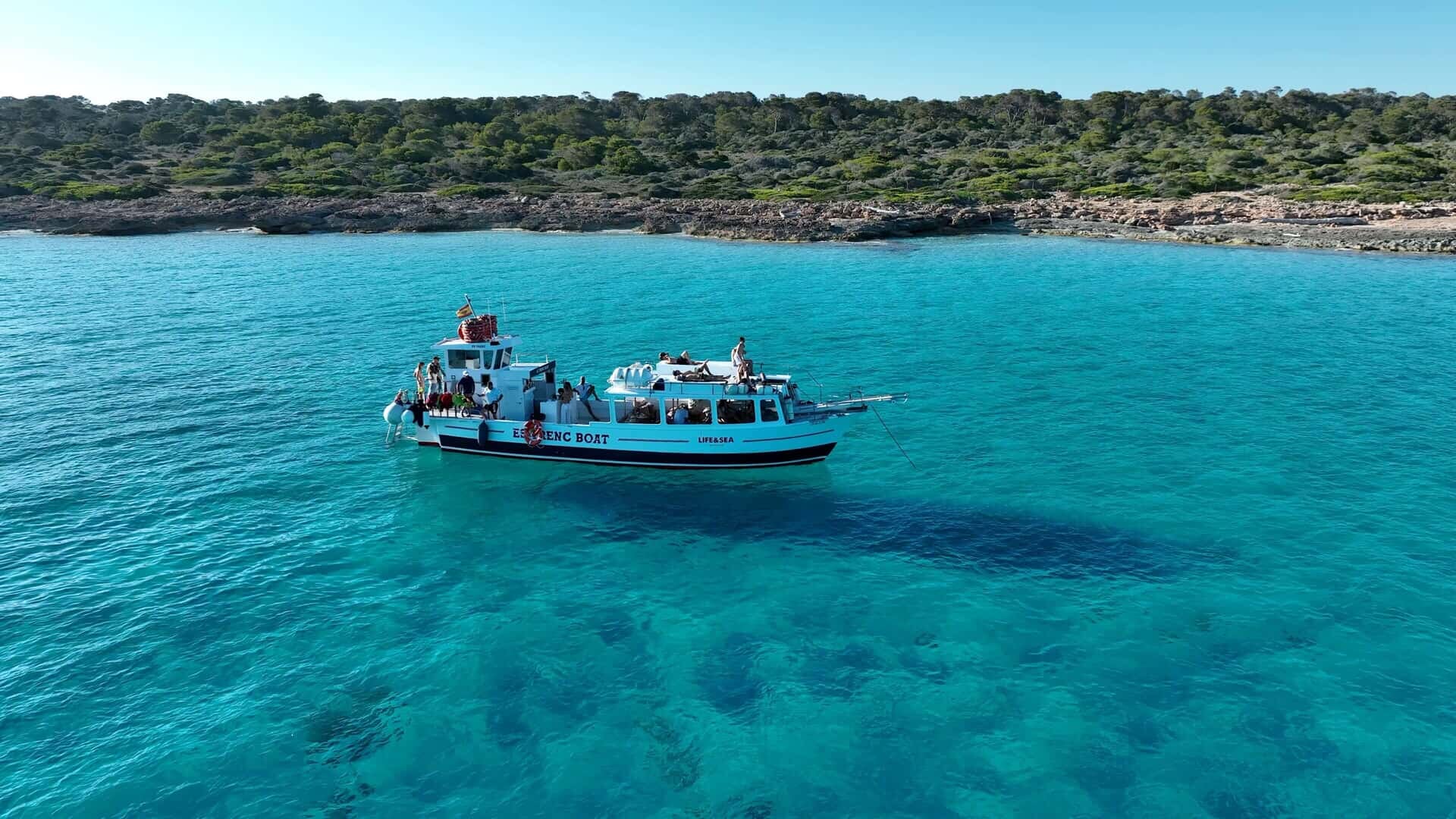 boat by the es trenc beach
