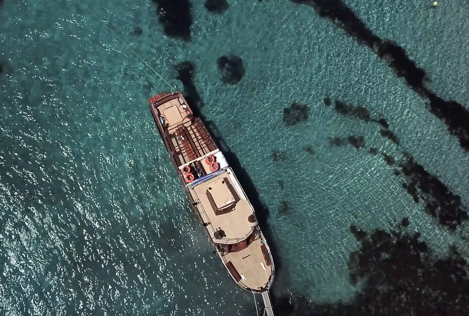 bathing in crystal clear water