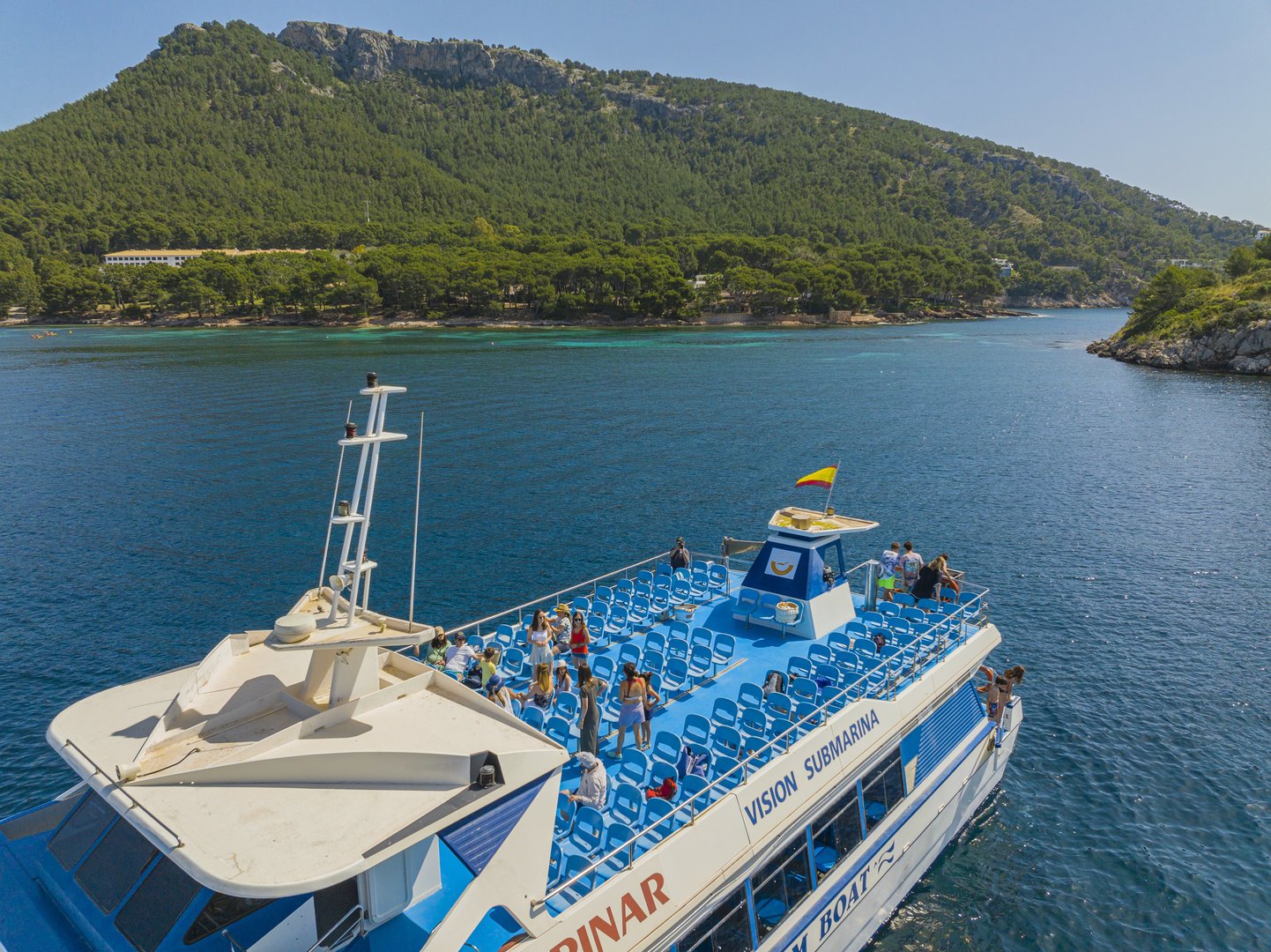 departing on ferry to formentor