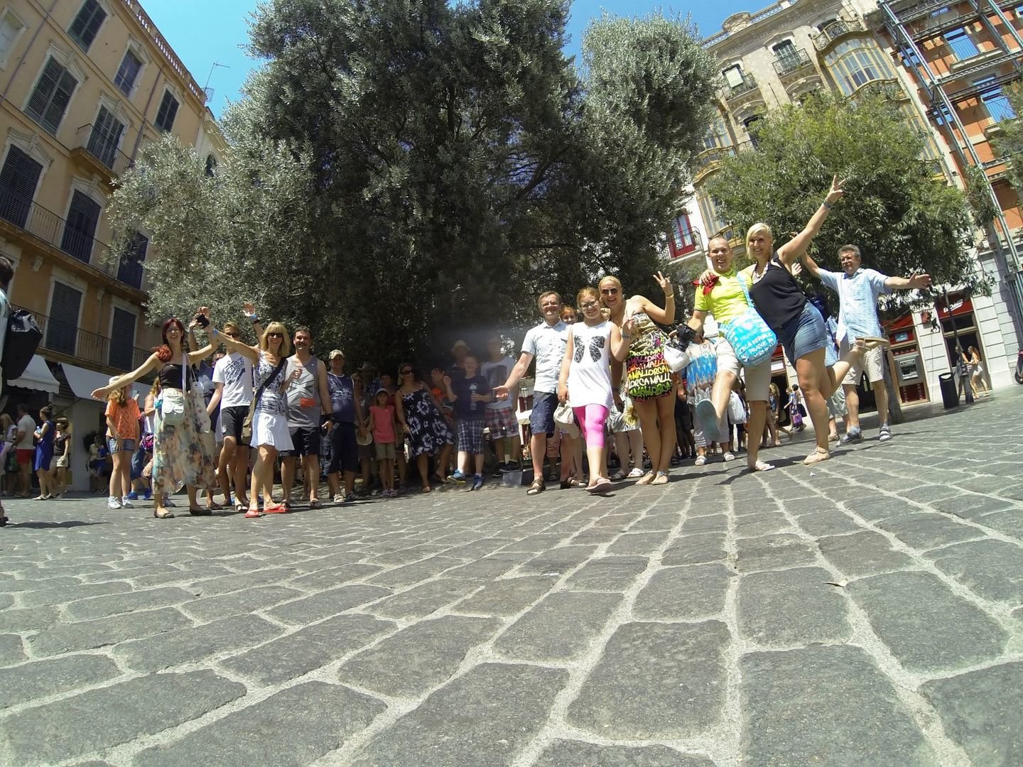 grup visiting a square