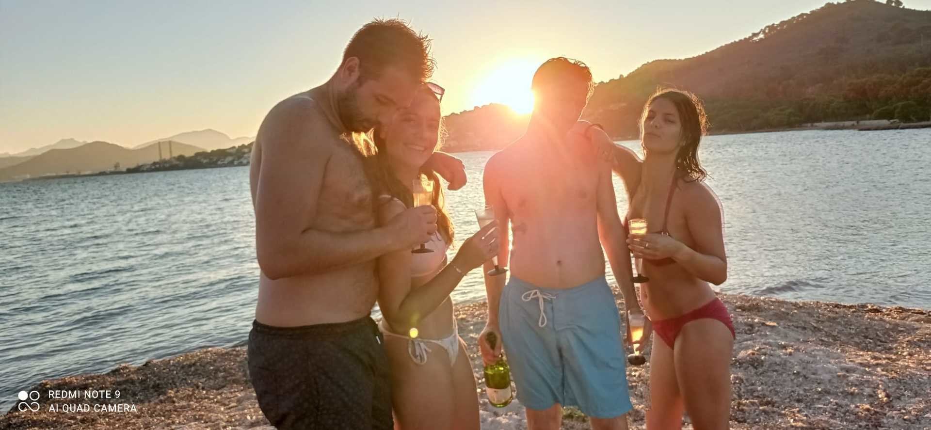 people drink a glass of cava