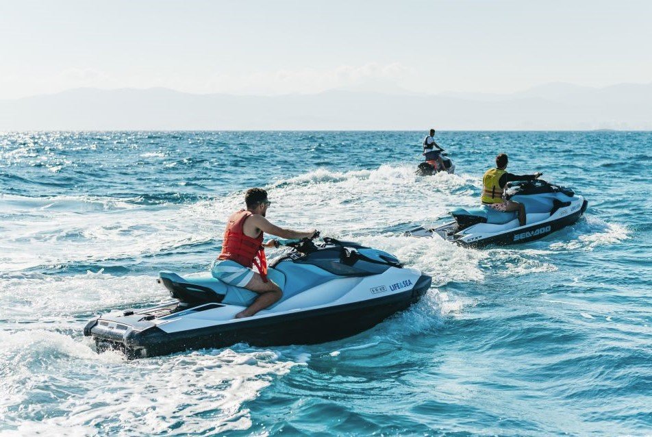 group of jet skis
