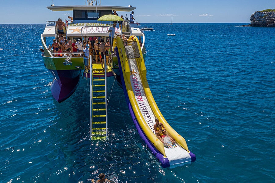 Mallorca boat trip with water slides