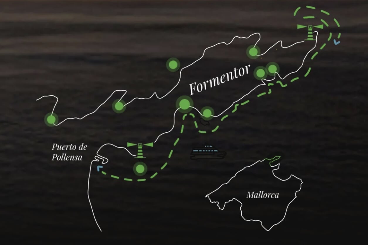 route for the boat to go to see the solar eclipse
