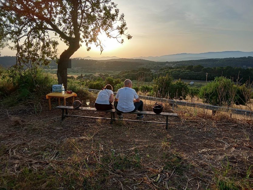 horse riding with sunset views