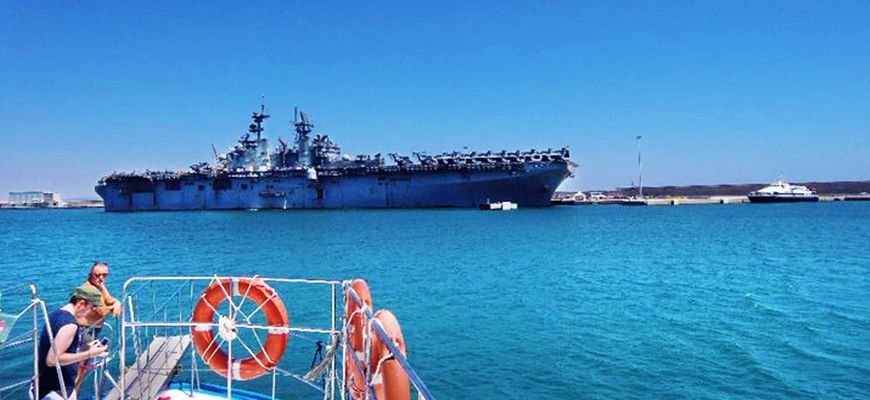 aircraft carrier at the port