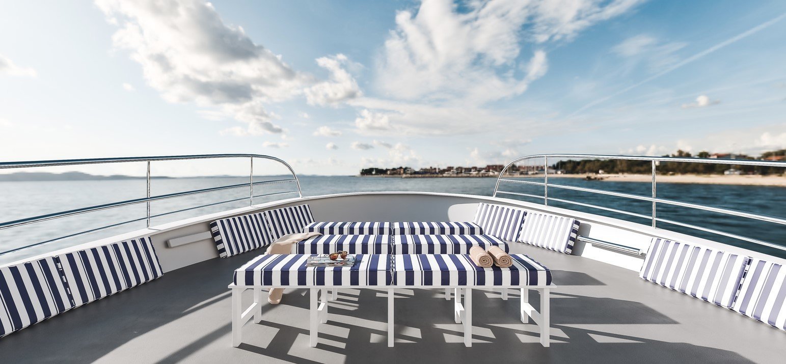 sailing the boat in the bay