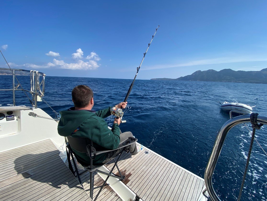 fishing from the boat