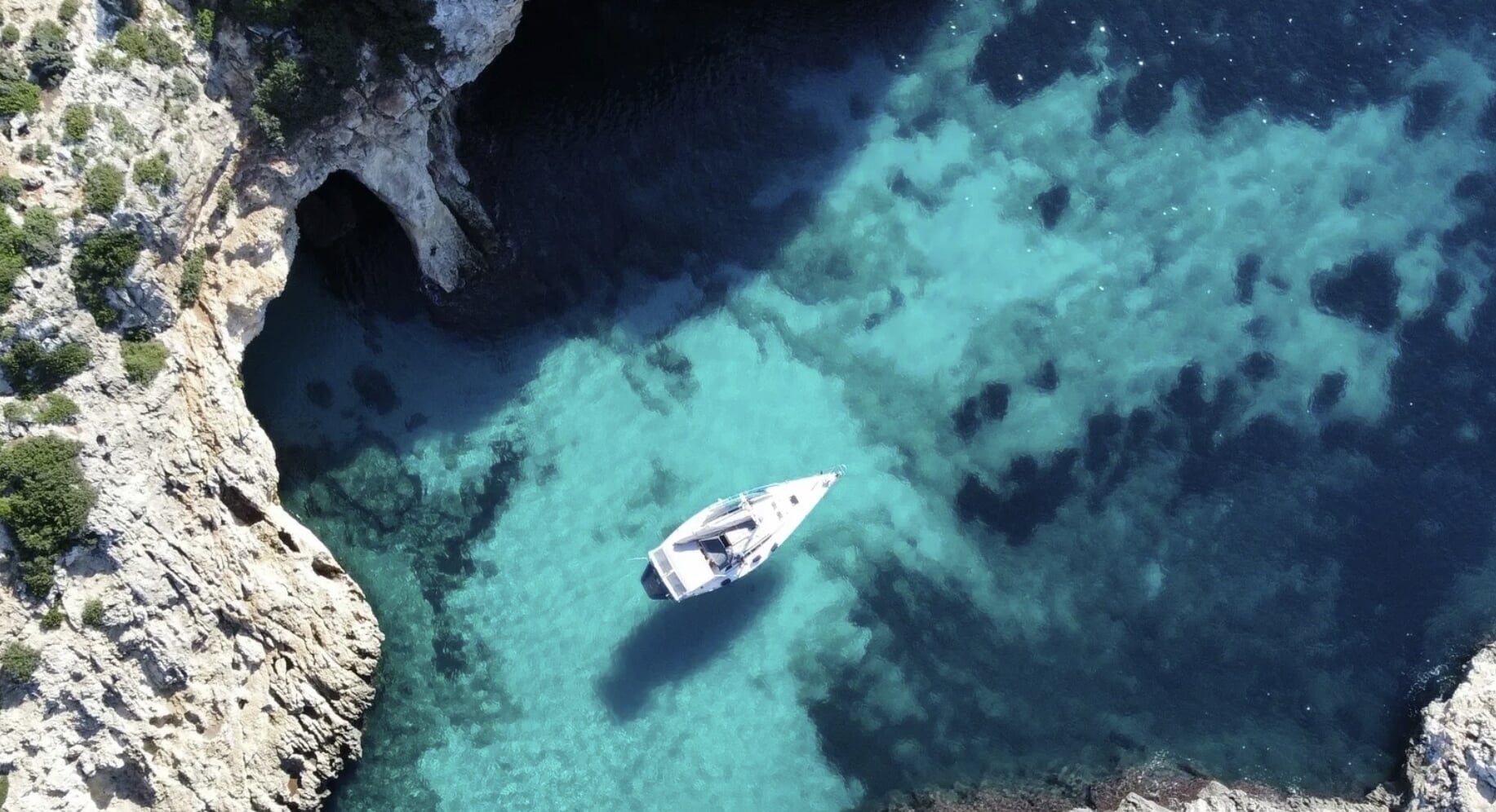 anchored in cala mondrago