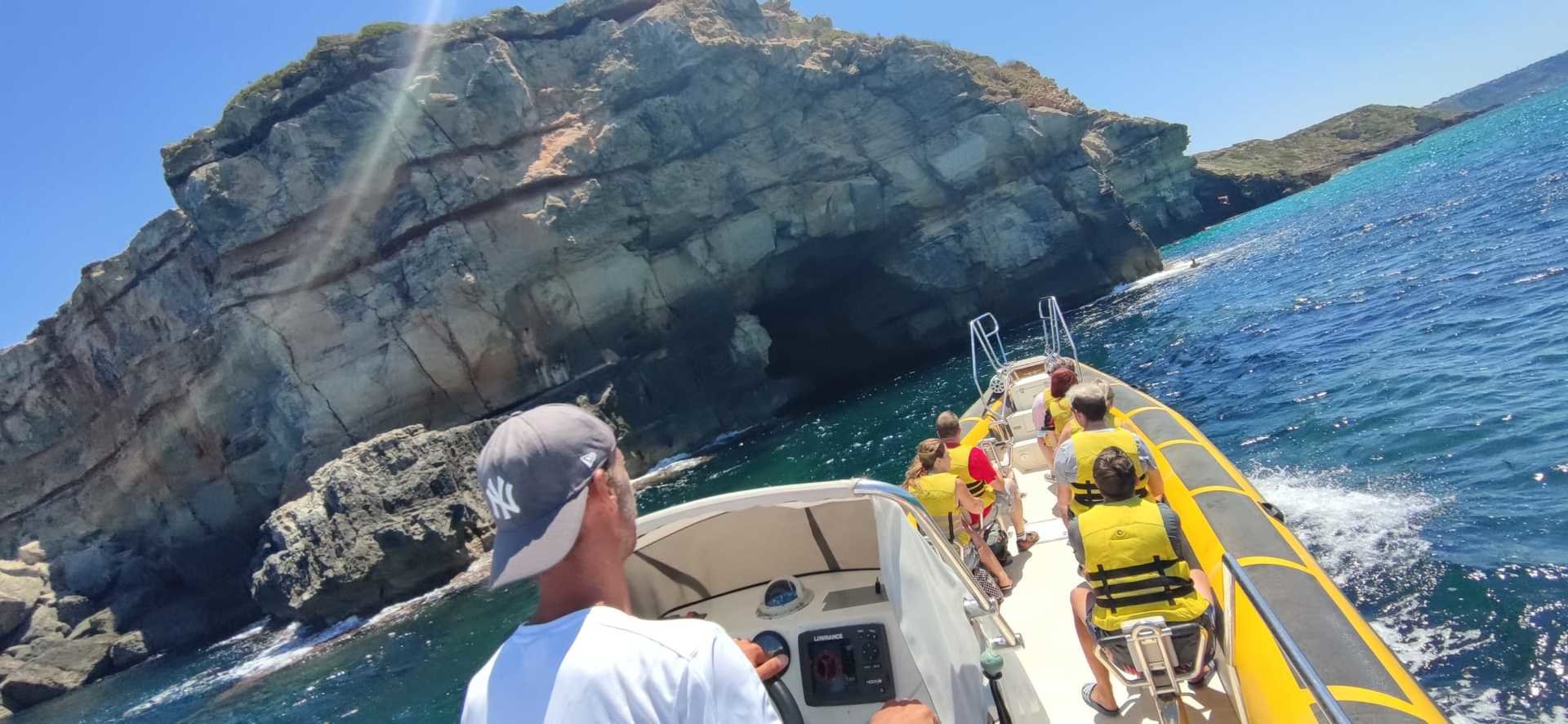 speed boat in the coast